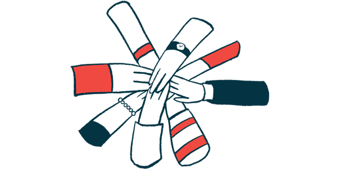 Illustration of hands joined together